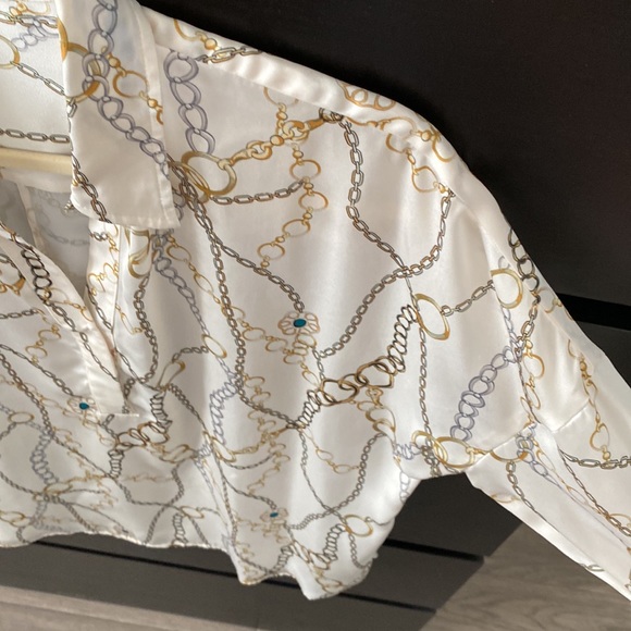 Mango Violeta- retro classic (silk like)blouse - Picture 4 of 8